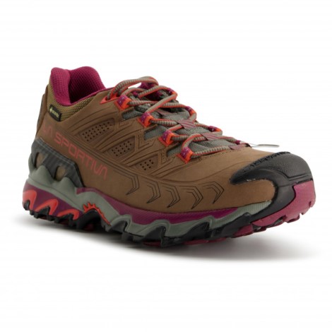Dame Ultra Raptor Ii Læder Bred Gtx La Sportiva Danmark Taupe Rød Blomme