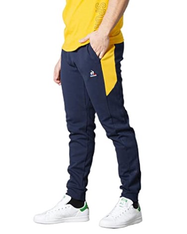 Le Coq Sportif Herre Sæson 2 No.1 Logo Track Pants La Sportiva Danmark Navy Gul